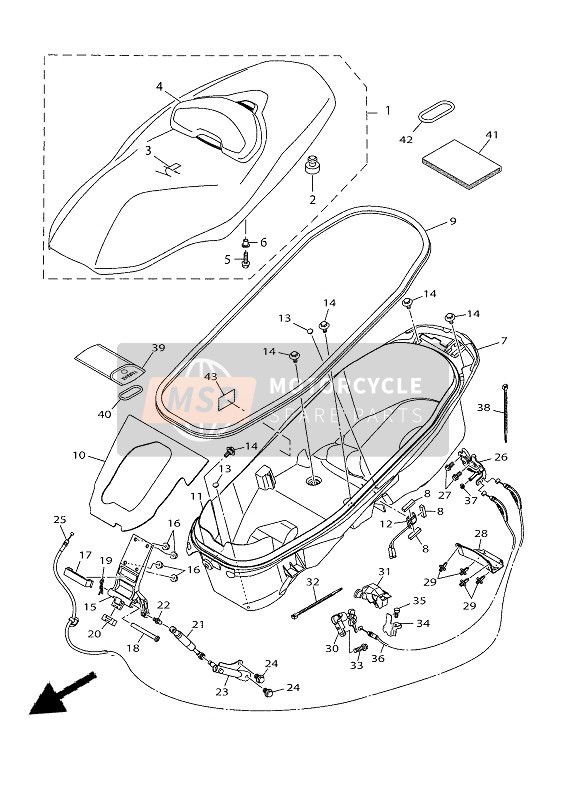 B9YF47300000, Double Seat Assy, Yamaha, 0